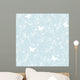 Seamless Blue Seasonal Floral Wall Decal