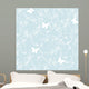 Seamless Blue Seasonal Floral Wall Decal