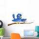 Bluebird sitting on  branch pointing Wall Decal