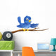 Bluebird sitting on  branch pointing Wall Decal