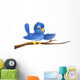 Bluebird sitting on  branch pointing Wall Decal
