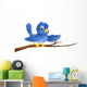 Bluebird sitting on  branch pointing Wall Decal