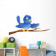 Bluebird sitting on  branch pointing Wall Decal