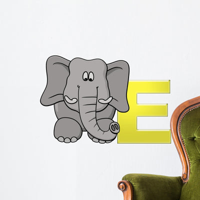 Alphabet Letter E Wall Decal shown on a wall