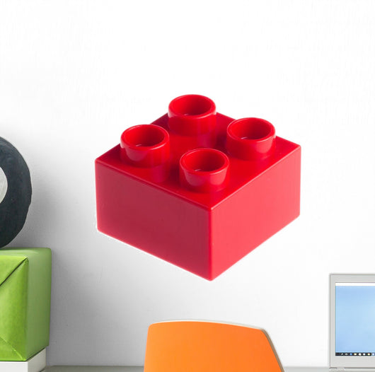 Plastic Building Blocks White Wall Decal