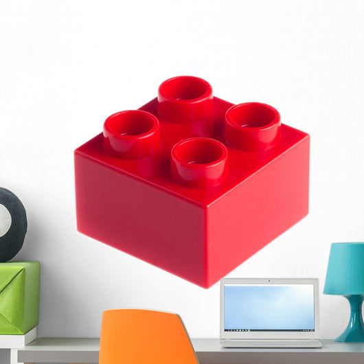 Plastic Building Blocks White Wall Decal