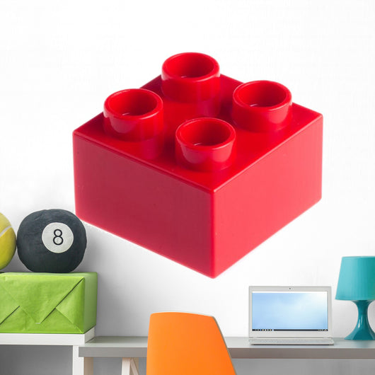 Plastic Building Blocks White Wall Decal