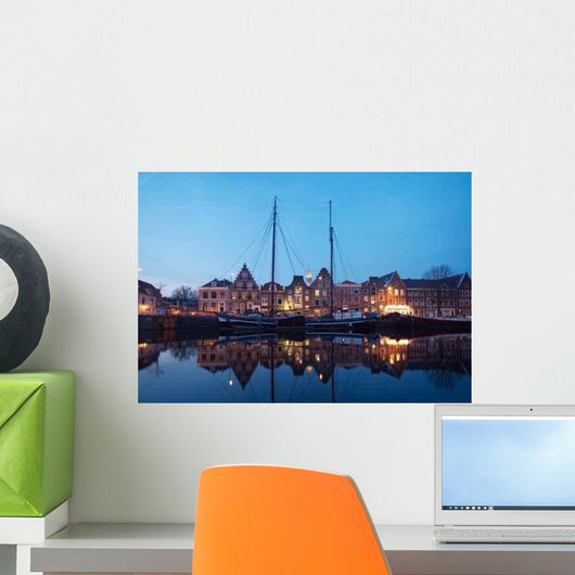 Boats and Typical Dutch Town Wall Decal