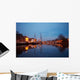 Boats and Typical Dutch Town at Night Wall Decal