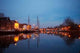 Boats and Typical Dutch Town at Night Wall Decal