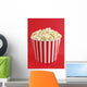 Popcorn in red and white cardboard box for cinema Wall Mural