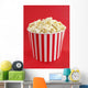 Popcorn in red and white cardboard box for cinema Wall Mural