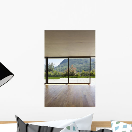 Modern Concrete House with Wall Mural