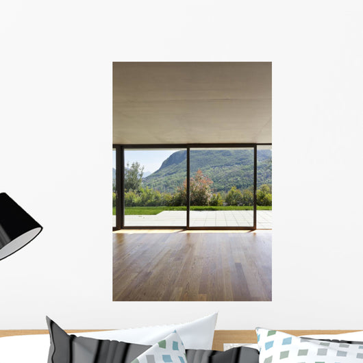 Modern Concrete House with Wall Mural