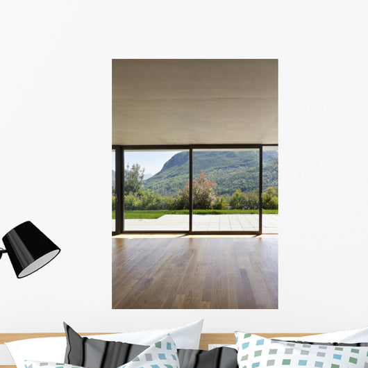 Modern Concrete House with Wall Mural
