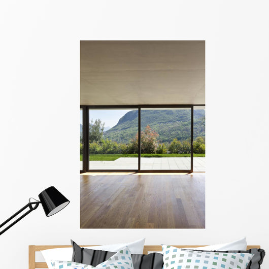 Modern Concrete House with Wall Mural