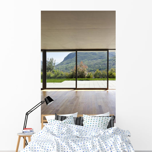 Modern Concrete House with Wall Mural