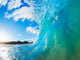 Blue Ocean Wave Close-up Wall Decal