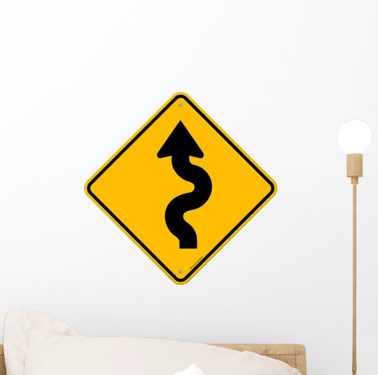 Winding Road Sign Wall Decal