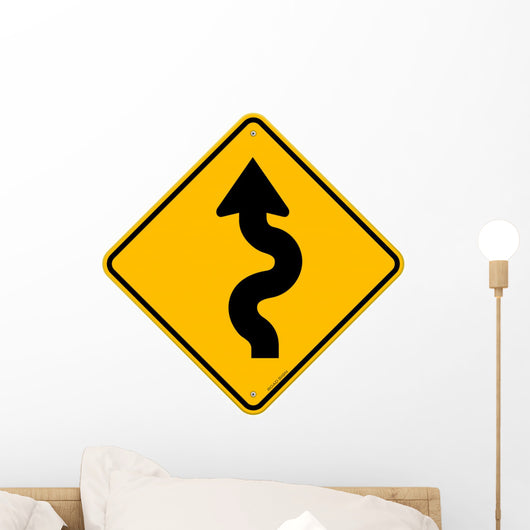 Winding Road Sign Wall Decal