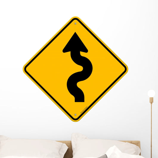 Winding Road Sign Wall Decal