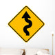 Winding Road Sign Wall Decal