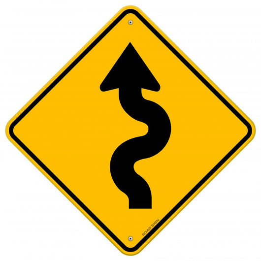 Winding Road Sign Wall Decal