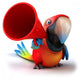 CG Parrot Close-up Wall Decal