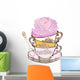 Tea Cup with Flower Wall Decal