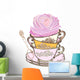 Tea Cup with Flower Wall Decal