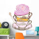 Tea Cup with Flower Wall Decal