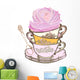 Tea Cup with Flower Wall Decal