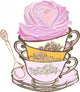 Tea Cup with Flower Wall Decal
