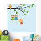 Happy Cartoon Kids on a Tree Swing Wall Decal