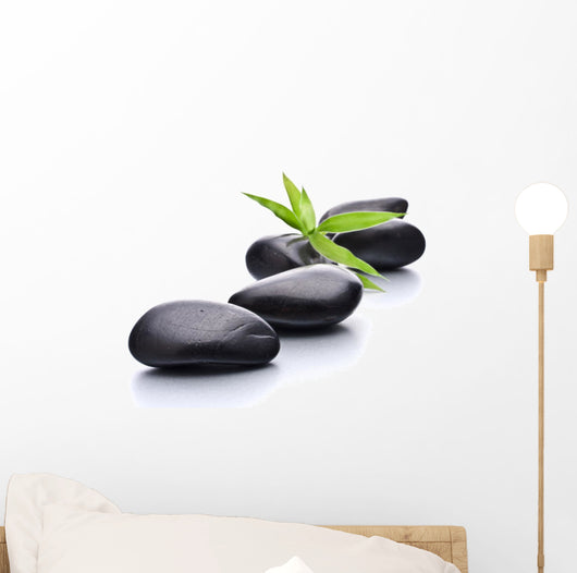 Zen Pebbles and Leaf Spa Wall Decal