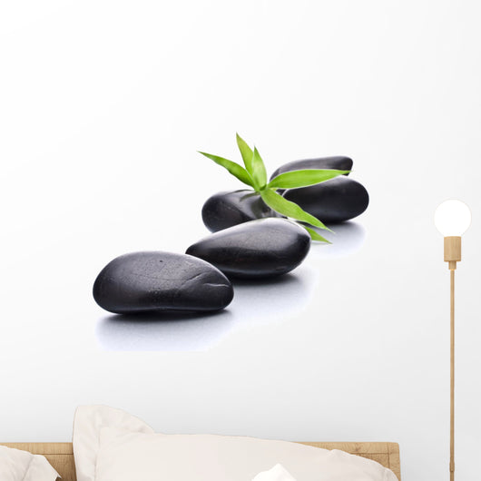 Zen Pebbles and Leaf Spa Wall Decal