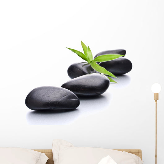 Zen Pebbles and Leaf Spa Wall Decal