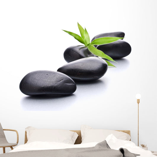 Zen Pebbles and Leaf Spa Wall Decal