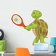 Funny Turtle Tennis Player Wall Decal