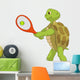 Funny Turtle Tennis Player Wall Decal
