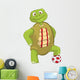 Funny Turtle Soccer Player Wall Decal