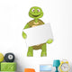Funny Turtle Holding Box Wall Decal