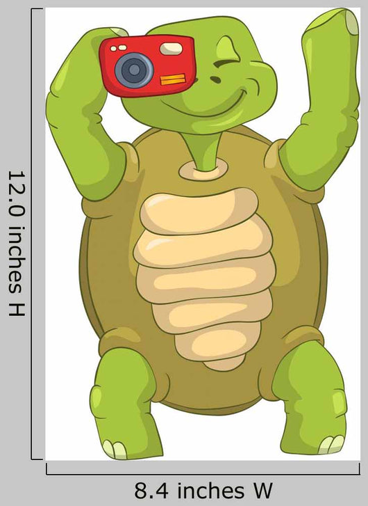 Funny Turtle Tourist Photographer Wall Decal