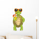 Funny Turtle Drinking Cocktail Wall Decal