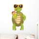 Funny Turtle Drinking Cocktail Wall Decal