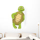 Funny Cartoon Turtle Leaning Wall Decal