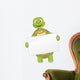 Funny Cartoon Turtle Holding Sign Wall Decal