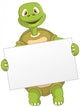 Funny Cartoon Turtle Holding Sign Wall Decal