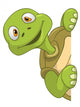 Funny Cartoon Turtle Peaking Around Corner Wall Decal