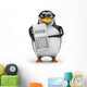 3D Penguin Glasses Holds Wall Decal